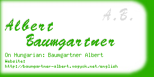 albert baumgartner business card